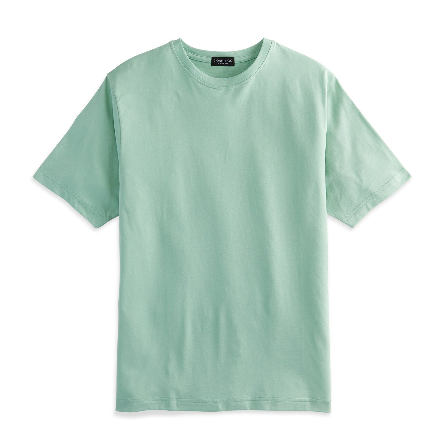 Short Sleeve T-Shirt in mint green, made from 100% Pima cotton, offering a tailored and lightweight fit for casual occasions.