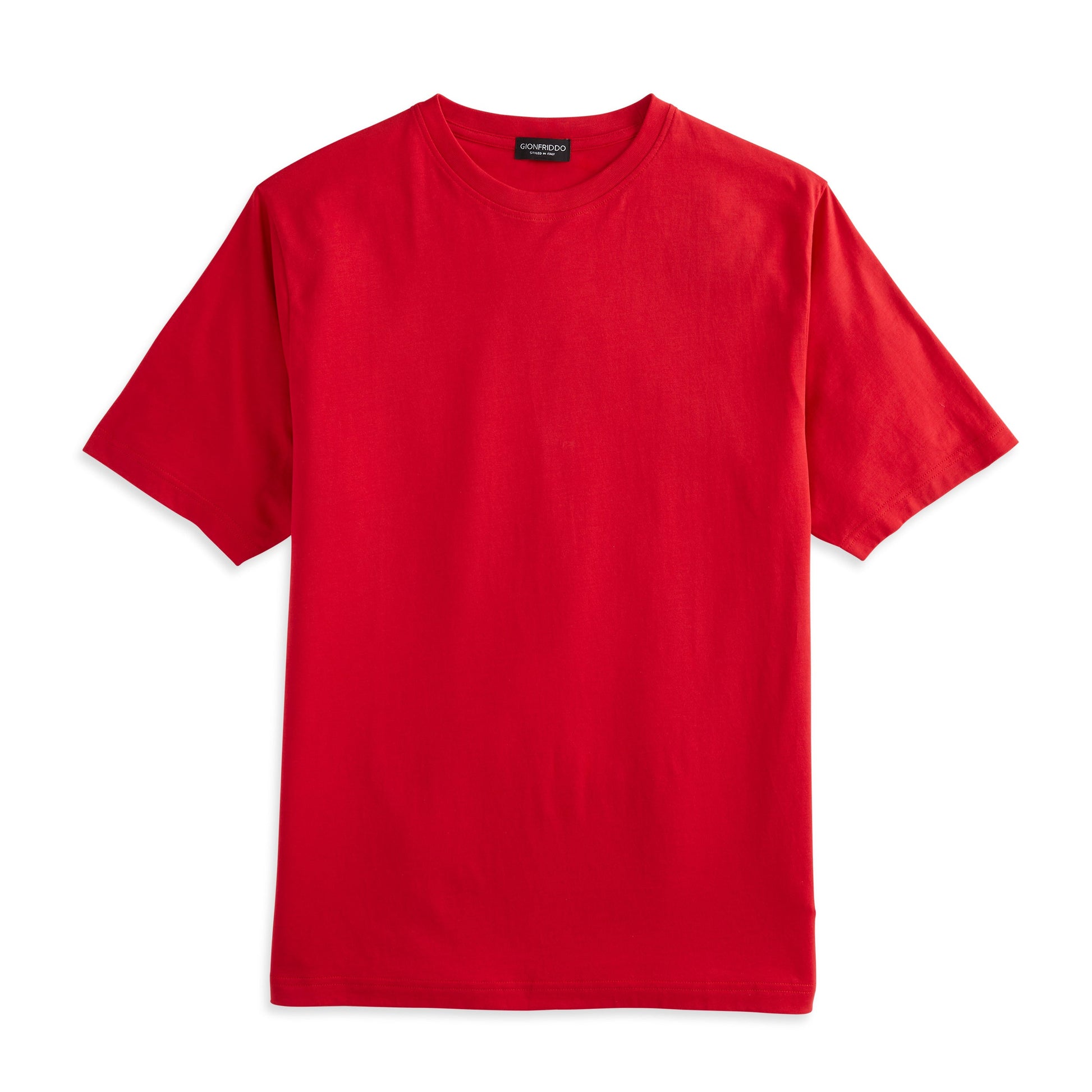 Red Short Sleeve T-Shirt made of 100% Pima cotton with a tailored fit