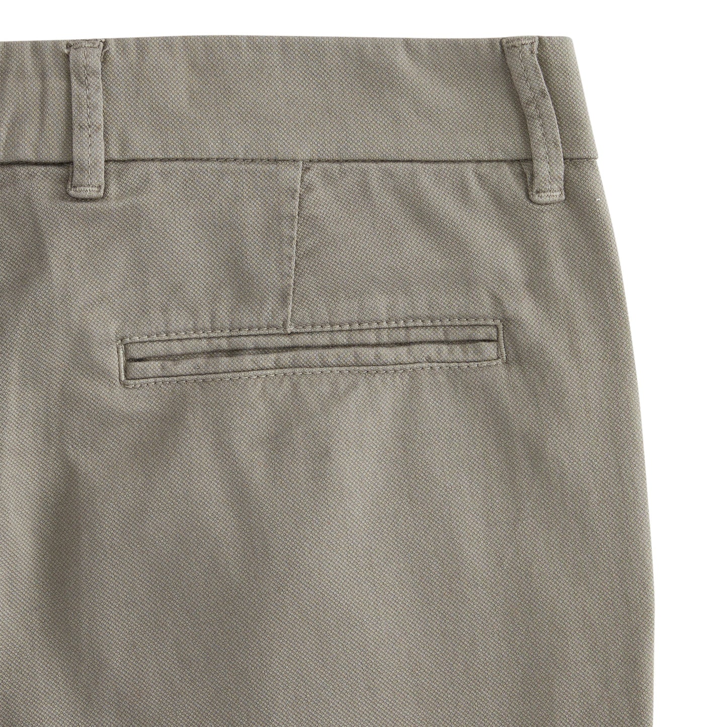Back view of lightweight Casual Trouser with tailored straight leg and button closure, showcasing refined casual style.