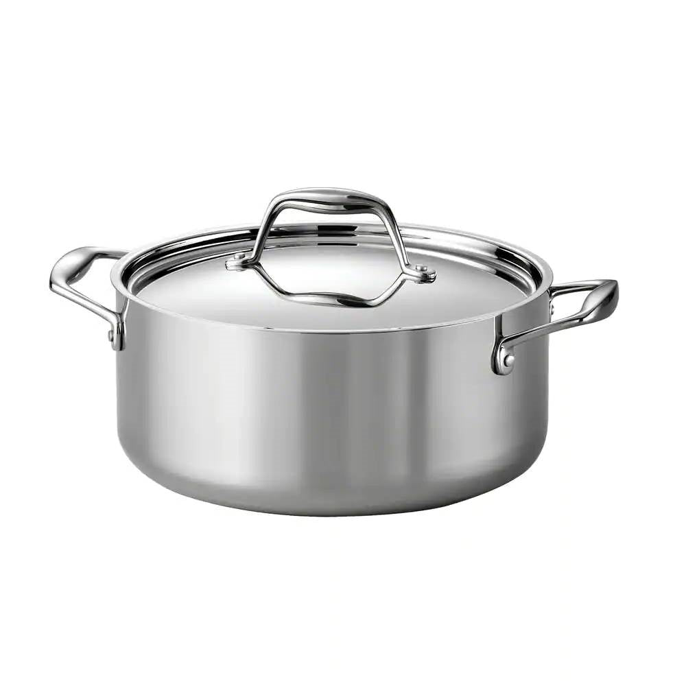Stainless Steel Tri-Ply Clad 5-Quart Dutch Oven with Lid for versatile cooking