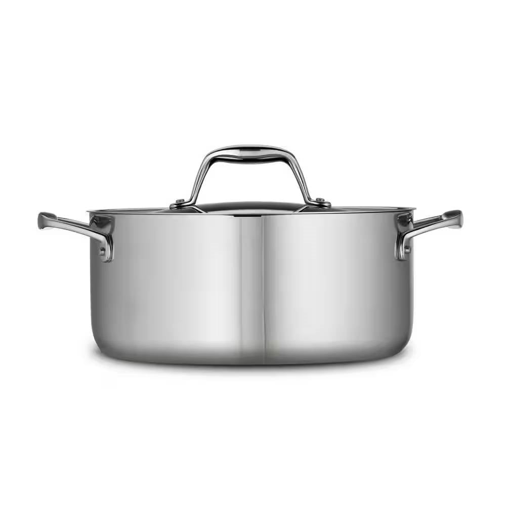 Alt Tag: Stainless Steel Tri-Ply Clad 5-Quart Dutch Oven with Lid for versatile cooking