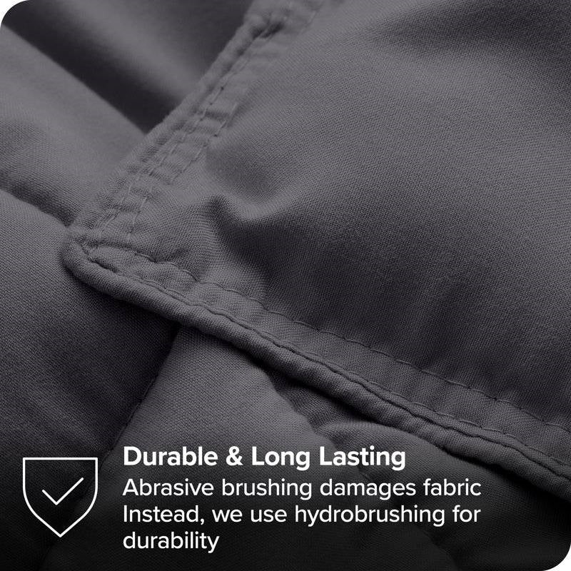 Close-up of Twin/Twin XL Size All Season Super Soft Down Alternative Comforter Set Grey with durable hydrobrushed fabric.
