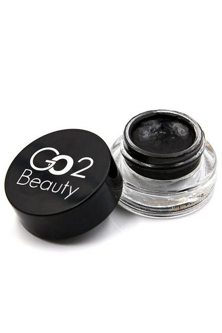 Gel Liner Black - GT-GL in open jar, bold jet-black eyeliner ideal for sharp wings and smoky eyes. Waterproof and long-lasting formula.