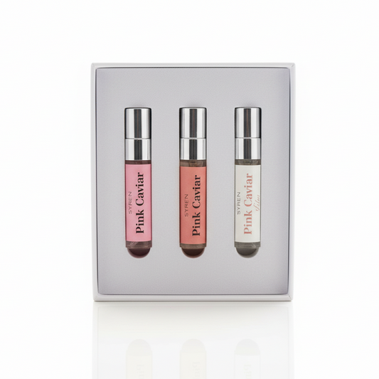 Syren - Women's Discovery Set featuring three Pink Caviar vials, showcasing elegant and enchanting fragrances for your signature scent.