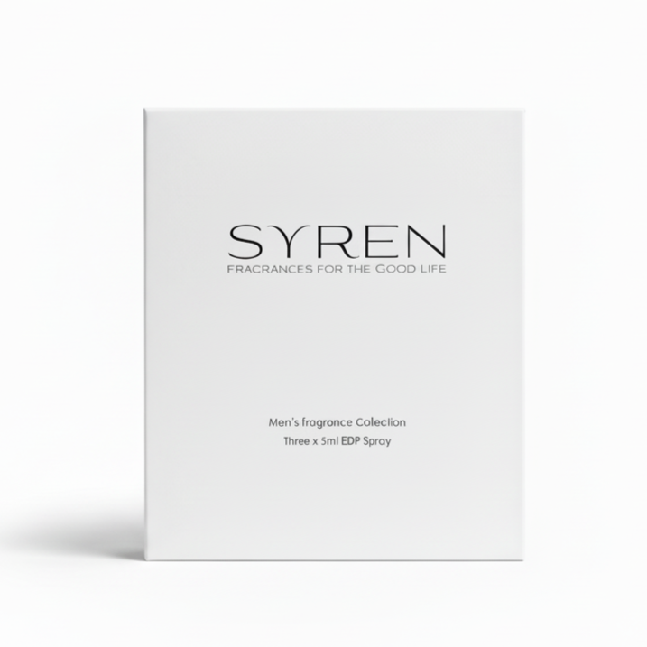 Syren - Men's Discovery Set packaging showcasing masculine fragrances.