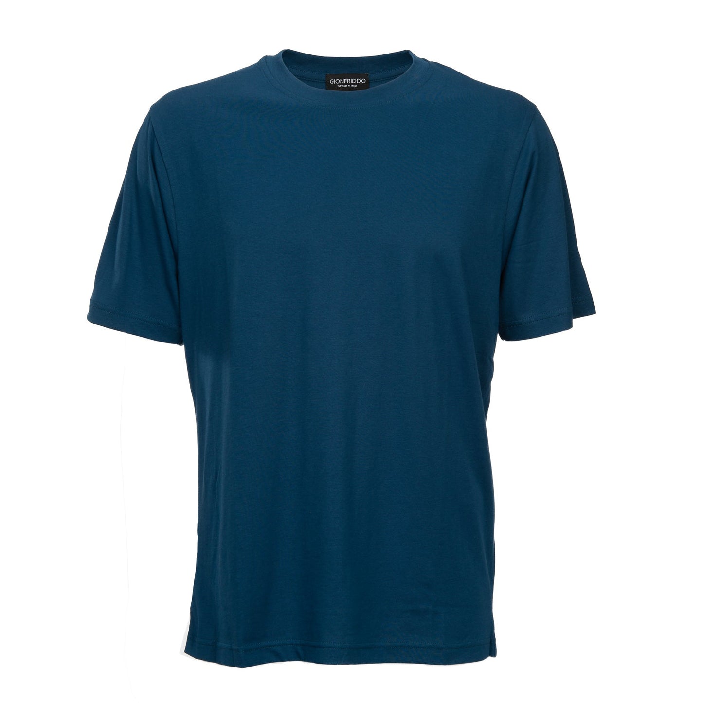 100% Pima Cotton Short Sleeve T-shirt in rich blue color, tailored lightweight fit, perfect for relaxed style and comfort.