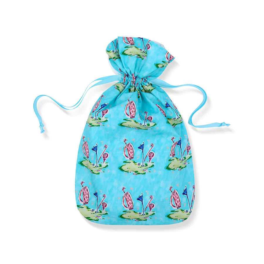 Golf Shoe Dust Bags with colorful golf-themed design, perfect for stylish and protective shoe storage for travel and home use.