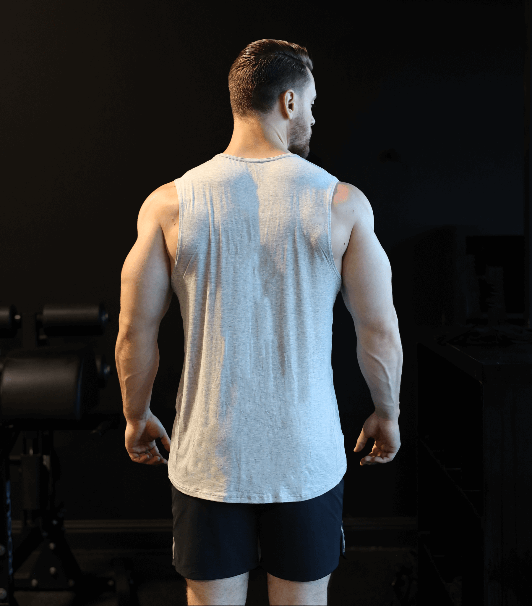 Back of Bamboo Aerotech Tank – Heather Grey by Bamtech