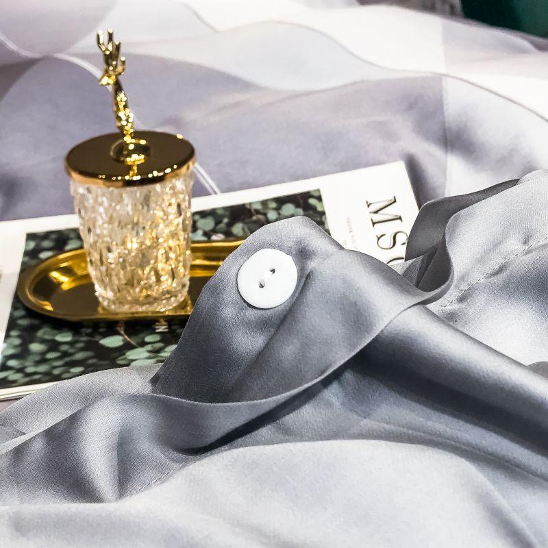 Purple Diamonds Duvet Cover Set (Eucalyptus Lyocell) featuring luxurious design and elegant button detail for contemporary bedroom decor.