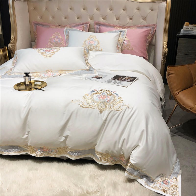 Luxurious Louis Duvet Cover Set (Egyptian Cotton 1000TC) in elegant bedroom with royal pattern and sophisticated accents.