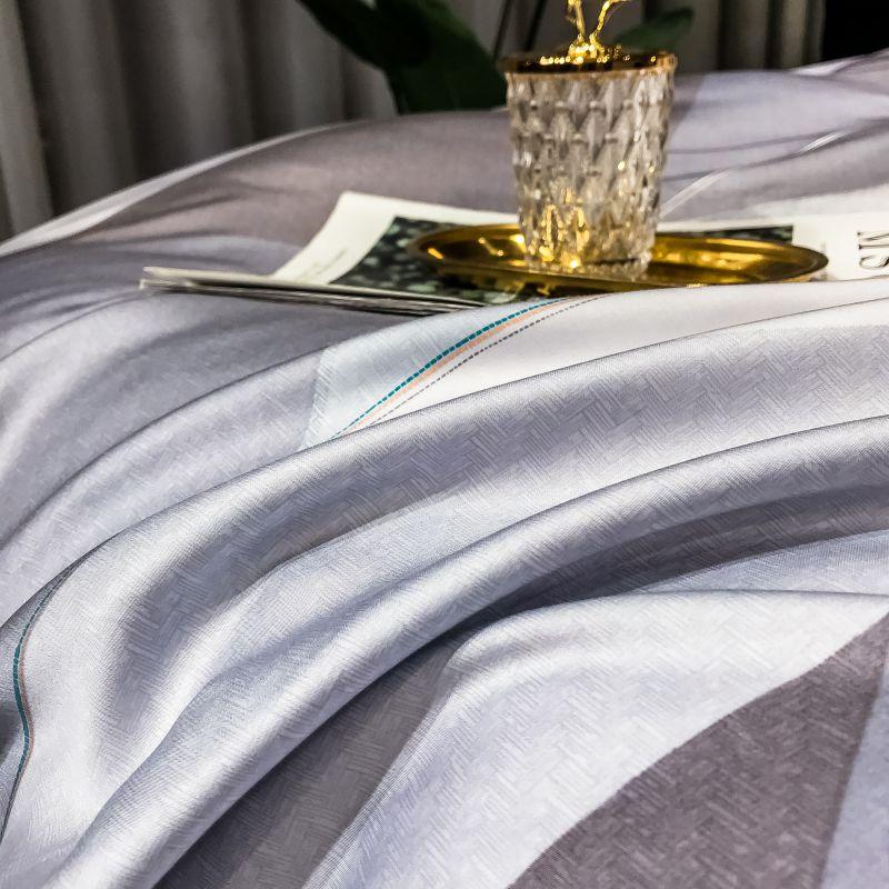 Close-up of Purple Diamonds Duvet Cover Set (Eucalyptus Lyocell) with elegant design and fine texture for modern bedrooms.