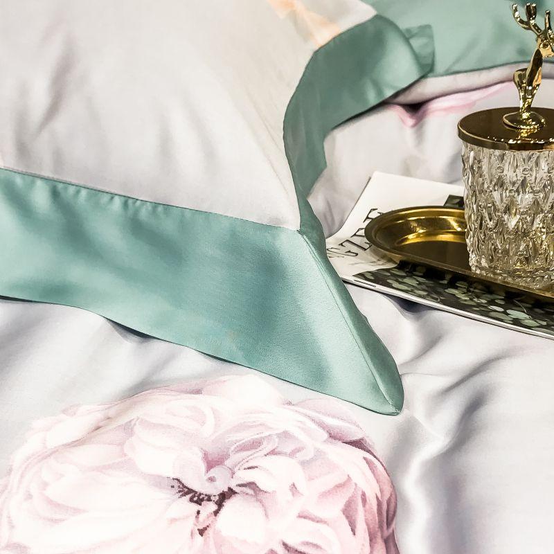 Pink Rose Duvet Cover Set (Egyptian Cotton) with floral and luxurious design, adding sophistication and elegance to bedroom decor.