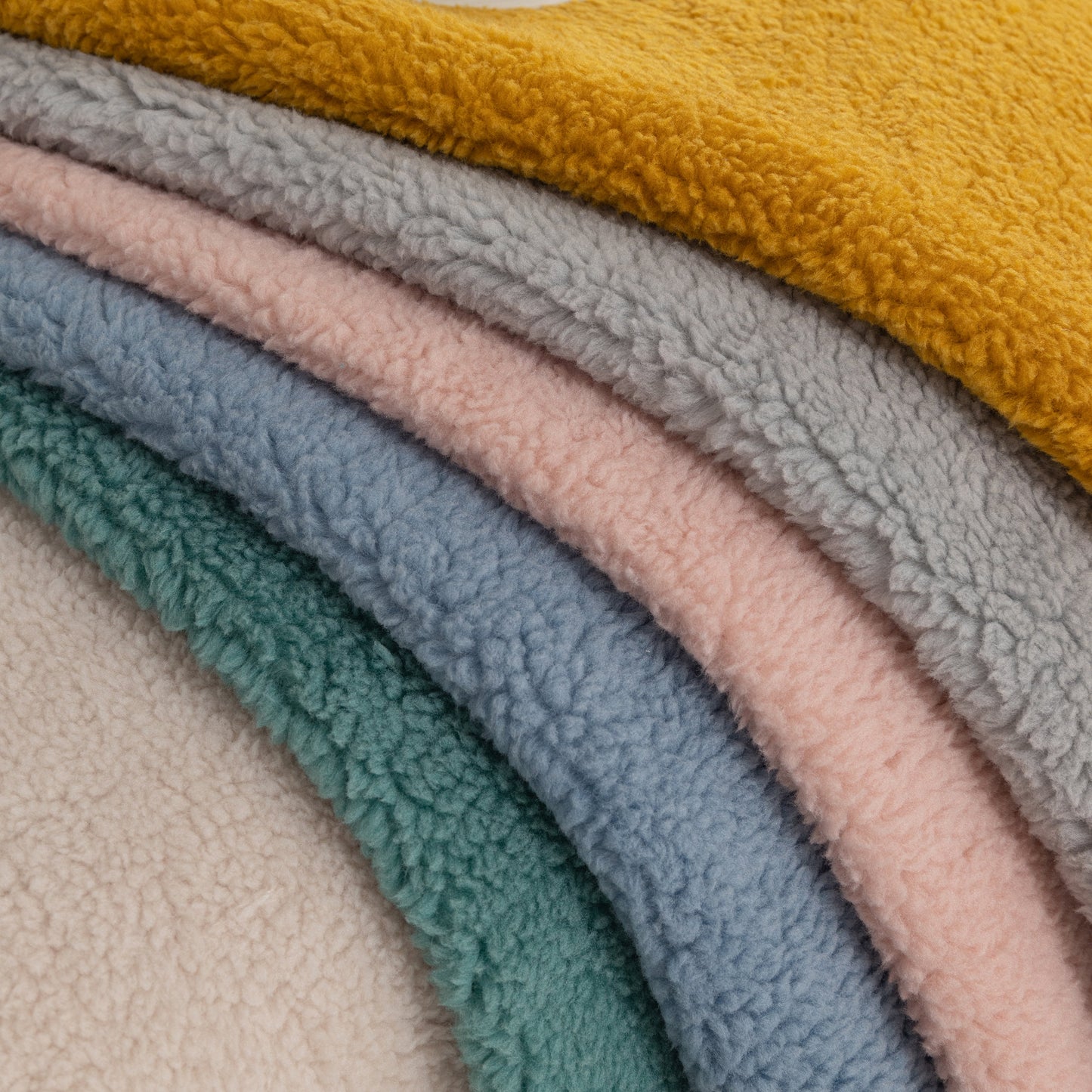 Colorful swatches of Luxury Sherpa Fleece Solid Sofa Towels Thickened Plush Non Slip Sofa Cushion Covers