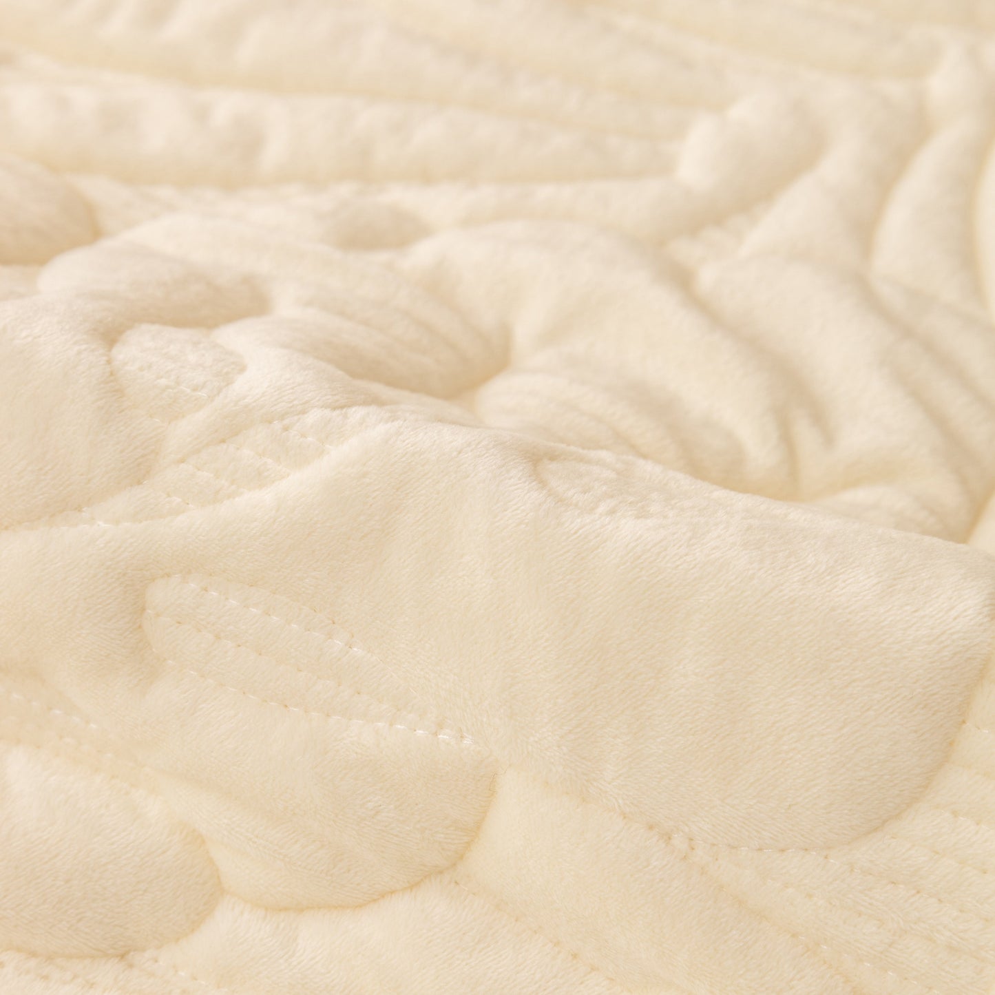 Soft Furry Velvet Plush Non-Slip Sofa Cover Quilted Palm Leaves Sectional Couch Cover for Kids and Pets