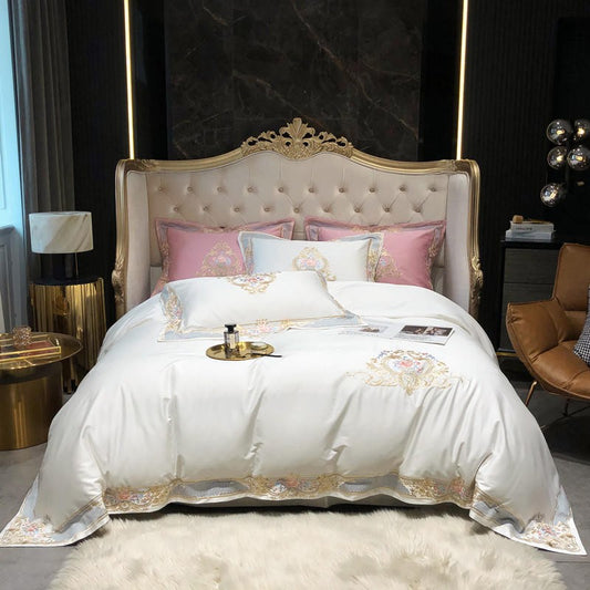 Luxurious bedroom with Louis Duvet Cover Set (Egyptian Cotton 1000TC) featuring elegant design and sophisticated decor.