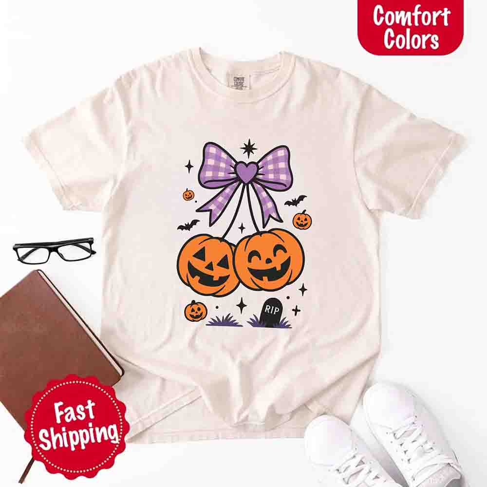Halloween Cherries Comfort Colors Shirt – Trendy Pumpkin Tee