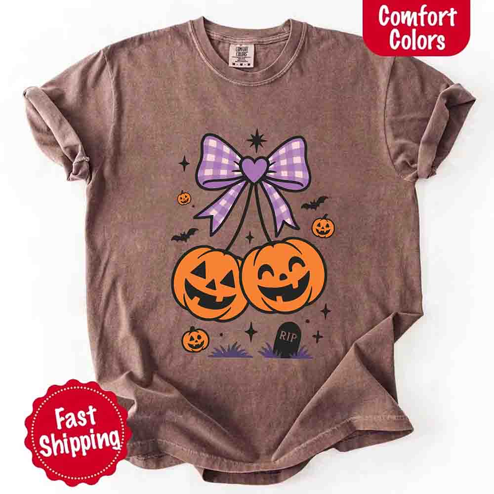 Halloween Cherries Comfort Colors Shirt – Trendy Pumpkin Tee