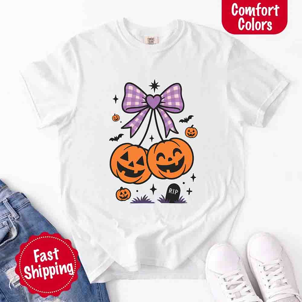 Halloween Cherries Comfort Colors Shirt – Trendy Pumpkin Tee