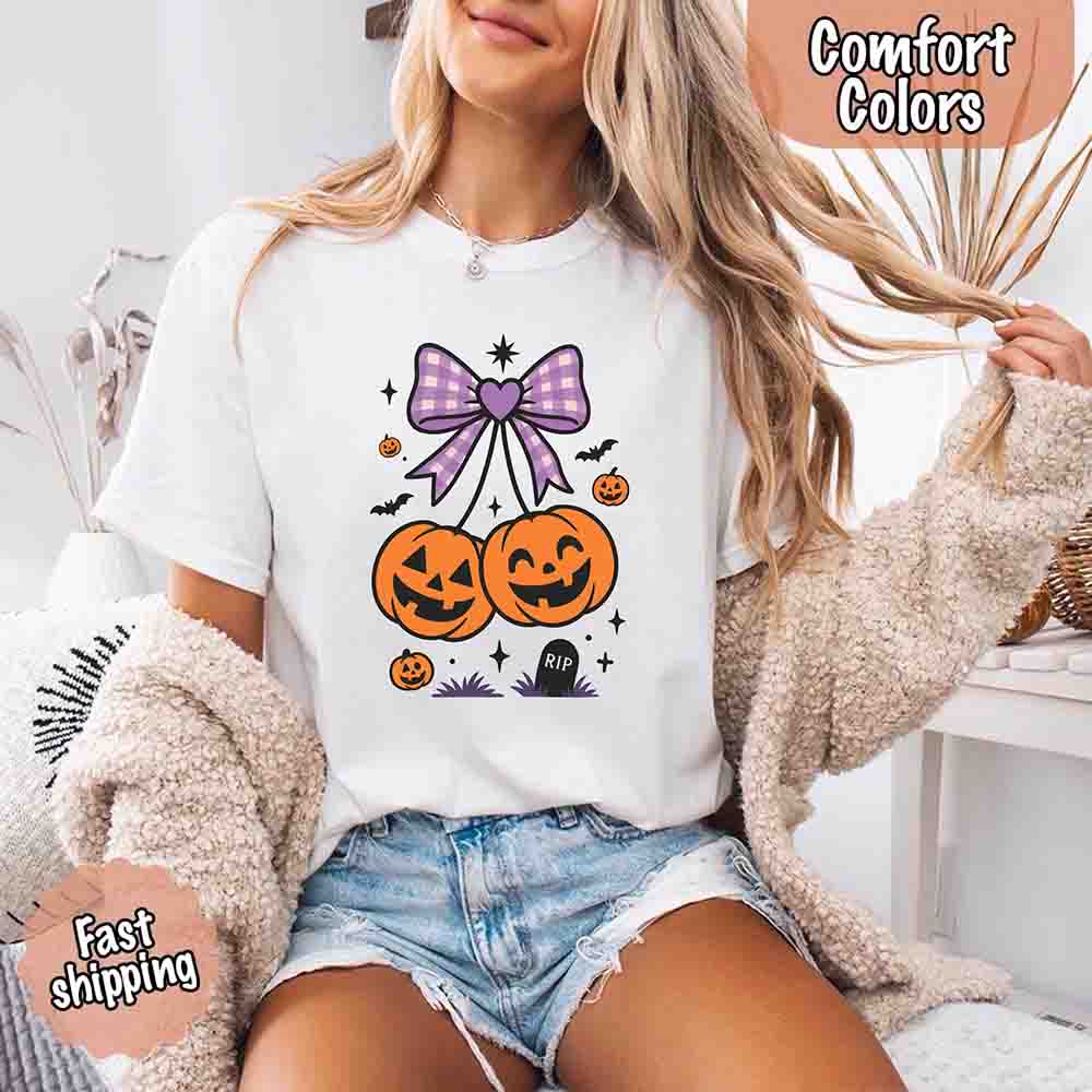 Halloween Cherries Comfort Colors Shirt – Trendy Pumpkin Tee