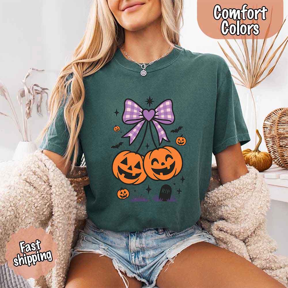 Halloween Cherries Comfort Colors Shirt – Trendy Pumpkin Tee