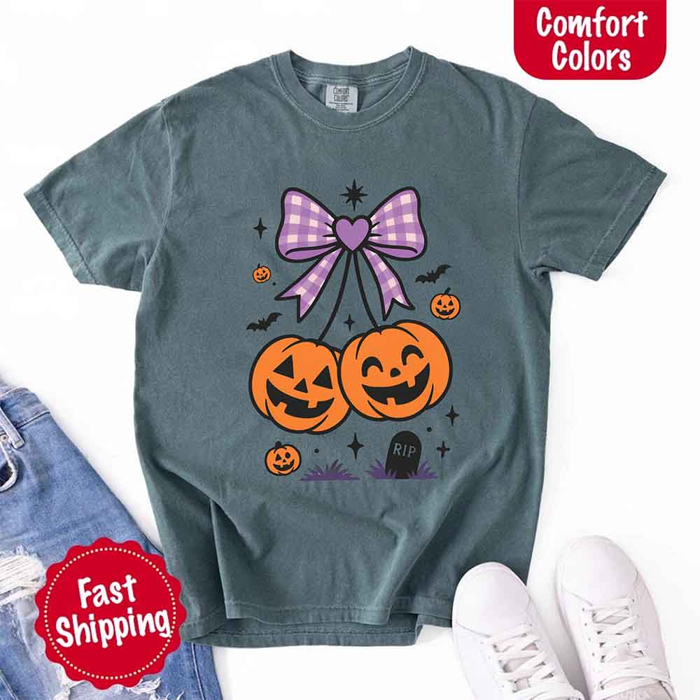 Halloween Cherries Comfort Colors Shirt – Trendy Pumpkin Tee