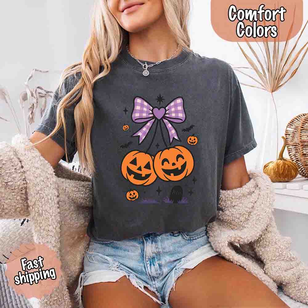 Halloween Cherries Comfort Colors Shirt – Trendy Pumpkin Tee