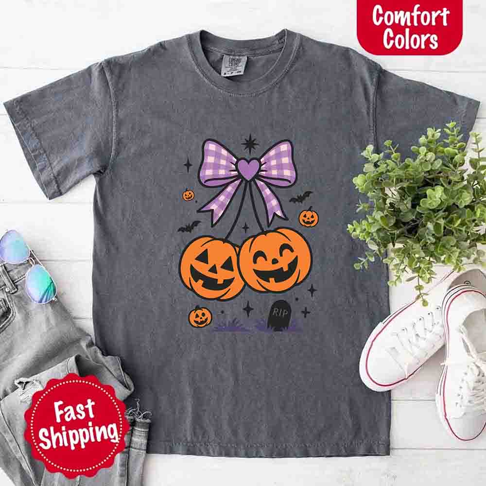 Halloween Cherries Comfort Colors Shirt – Trendy Pumpkin Tee