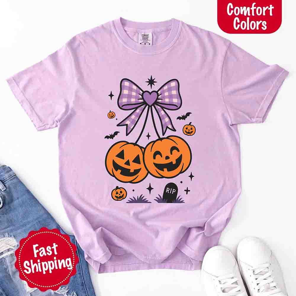 Halloween Cherries Comfort Colors Shirt – Trendy Pumpkin Tee