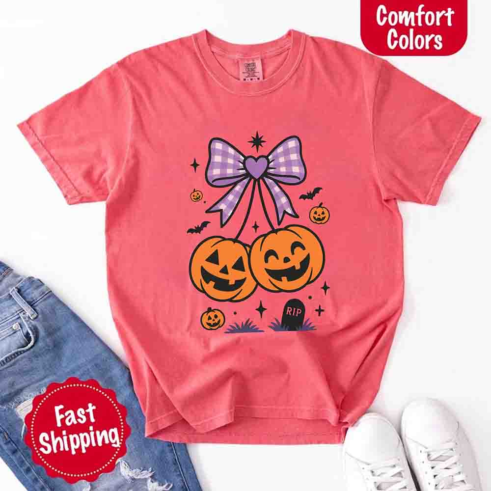 Halloween Cherries Comfort Colors Shirt – Trendy Pumpkin Tee