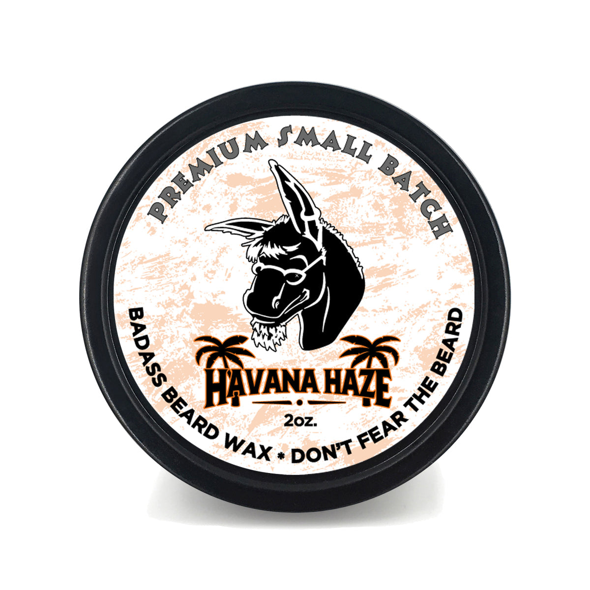 Havana Haze Beard Wax premium product jar with logo, ideal for beard styling and grooming.