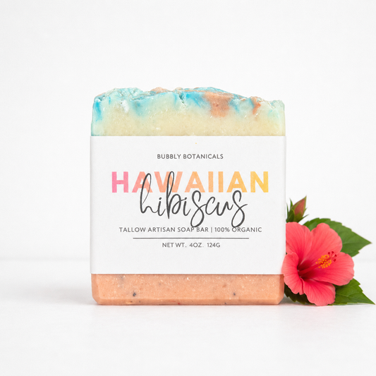 Handcrafted Tallow Soap - Hawaiian Hibiscus | Tropical Floral Scent