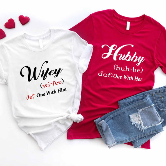 Hubby & Wifey Definition Couple T-shirt
