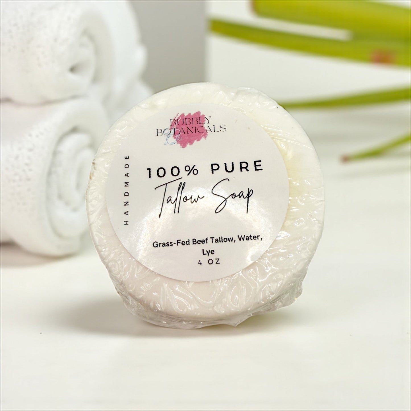 Handcrafted Tallow Soap - Pure Tallow | Unscented Gentle, Nourishing Skincare