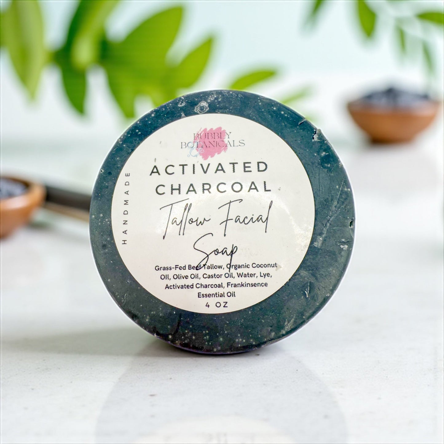 Handcrafted Tallow Soap - Charcoal Detox Facial Bar | Clear, Balanced Skin