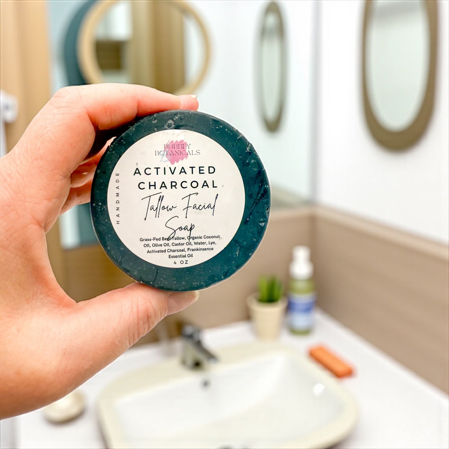 Handcrafted Tallow Soap - Charcoal Detox Facial Bar | Clear, Balanced Skin