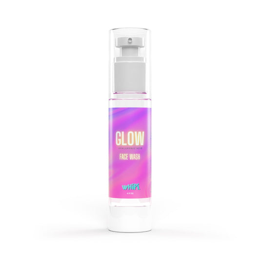 Bottle of GLOW Hyaluronic Face Wash, a moisturizing cleanser with hyaluronic acid for healthy, youthful skin