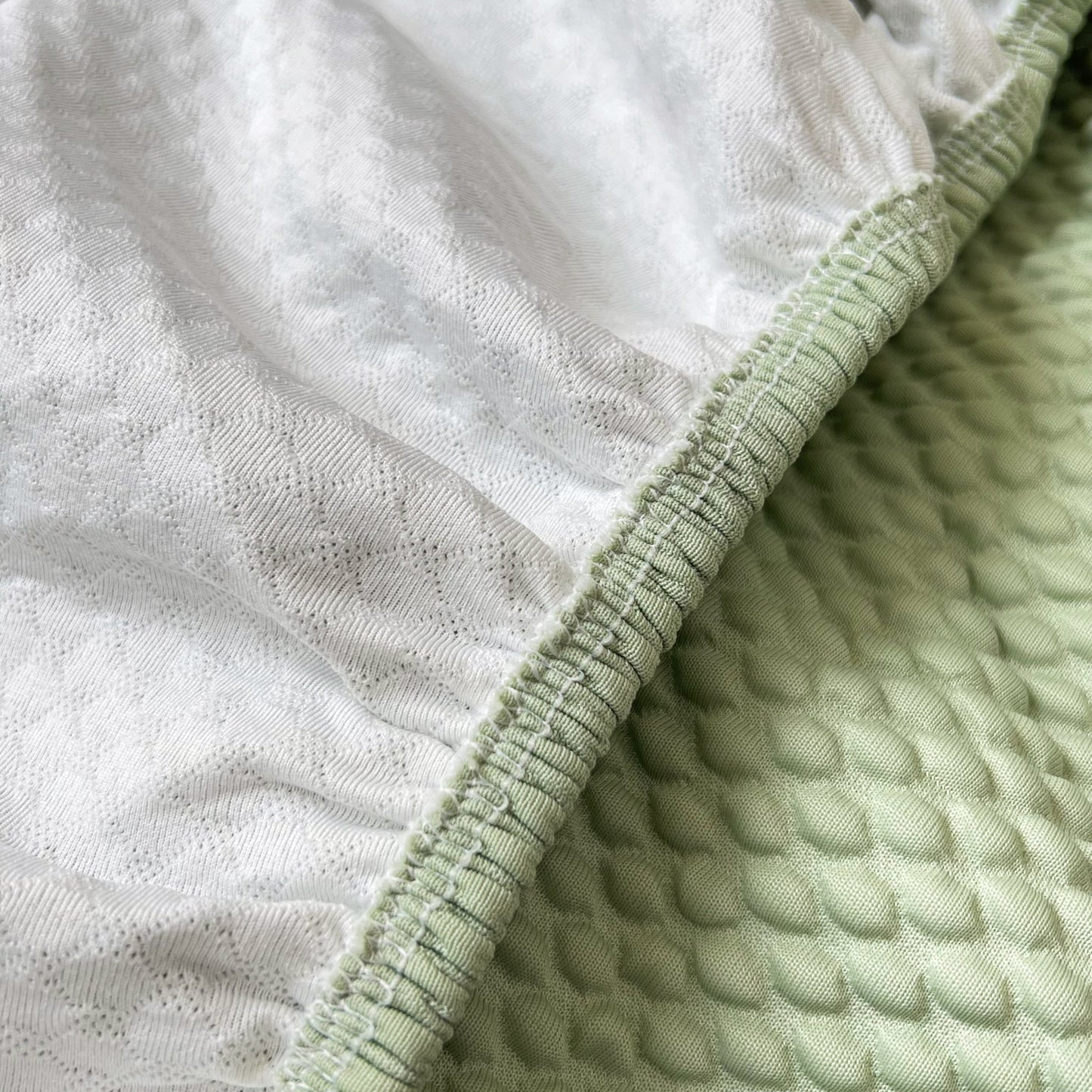 Cooling Stretch Sofa Seat Cushion Covers detail with ice silk fabric texture and snug fit, Slip Covers for Cushions, Universal Couch Cushion Protector.