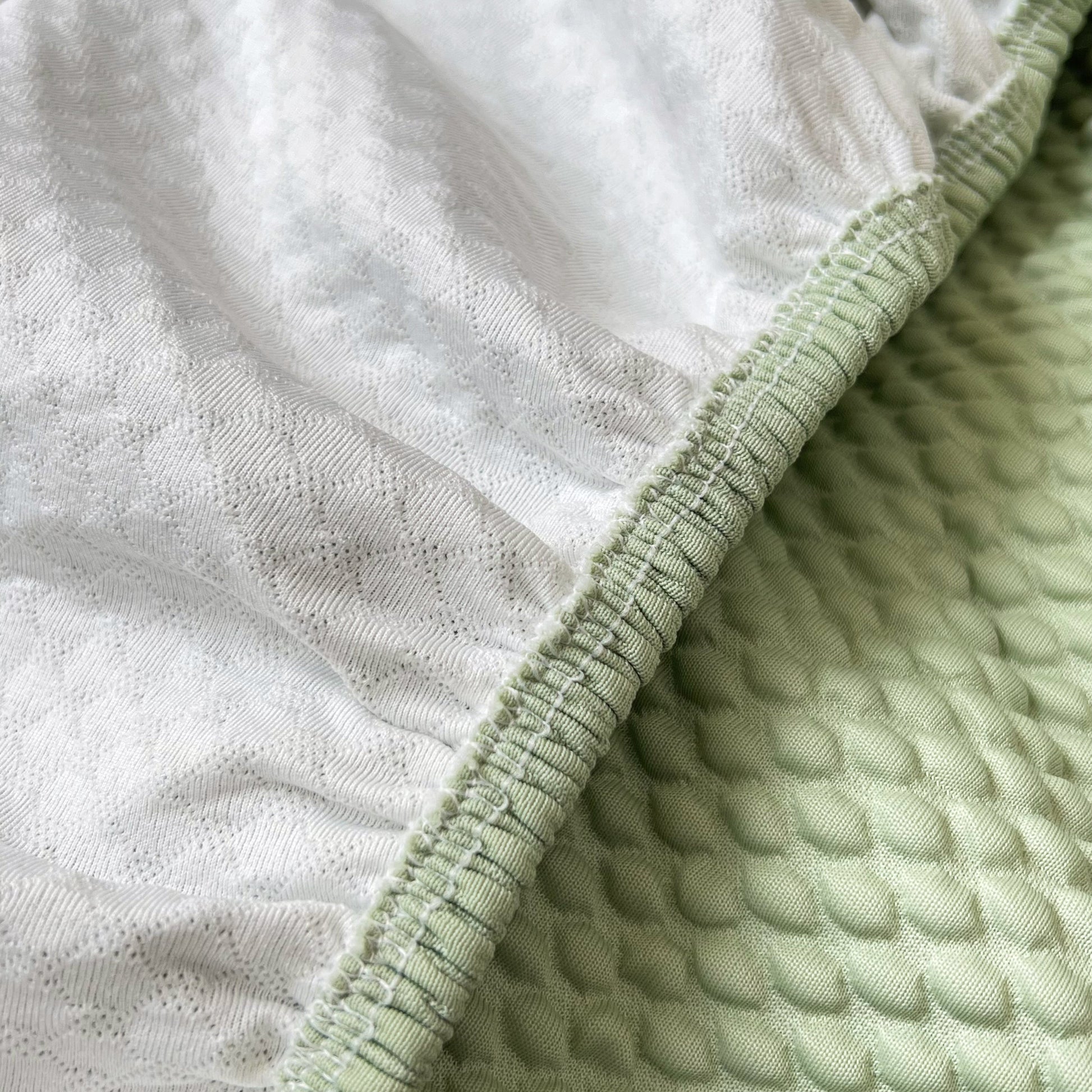 Cooling Stretch Sofa Seat Cushion Covers detail with ice silk fabric texture and snug fit, Slip Covers for Cushions, Universal Couch Cushion Protector.