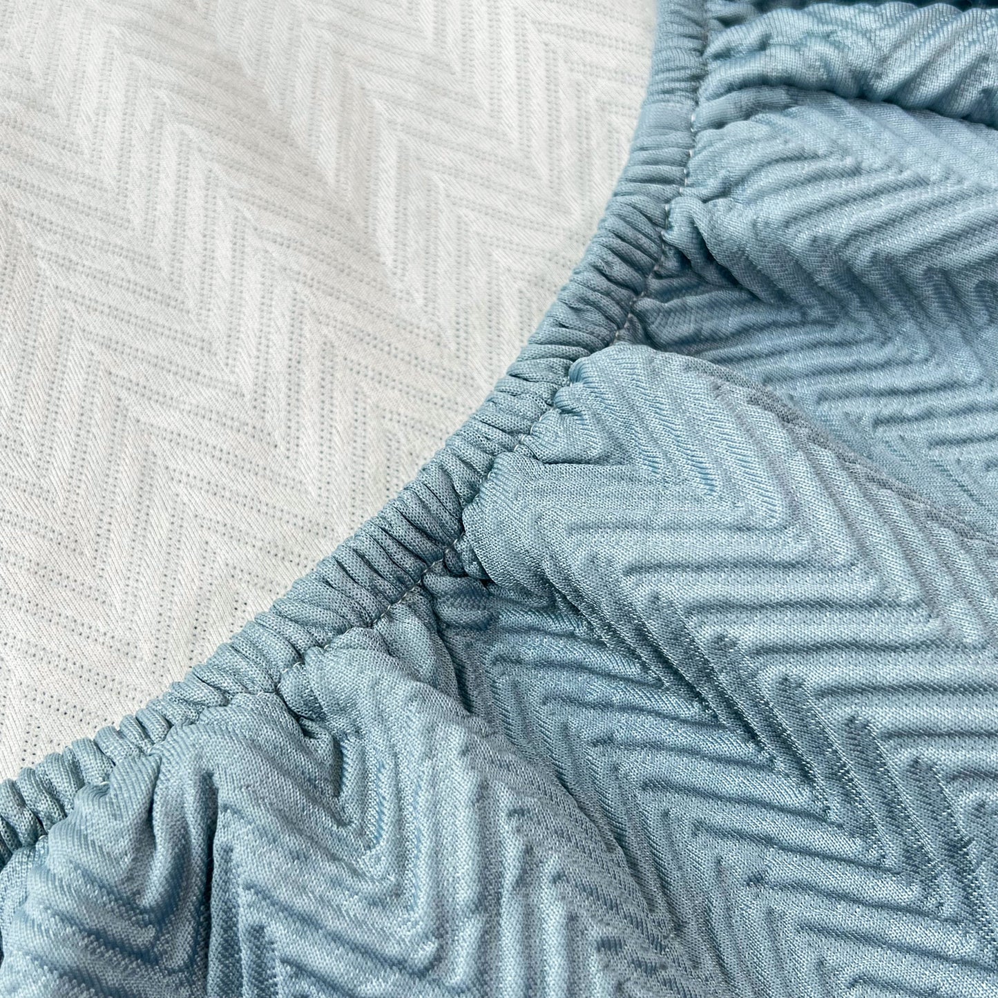 Cooling Stretchy Replacement Couch Cushion Covers for Sectional, Individual Couch Seat Cushion Covers in light blue fabric