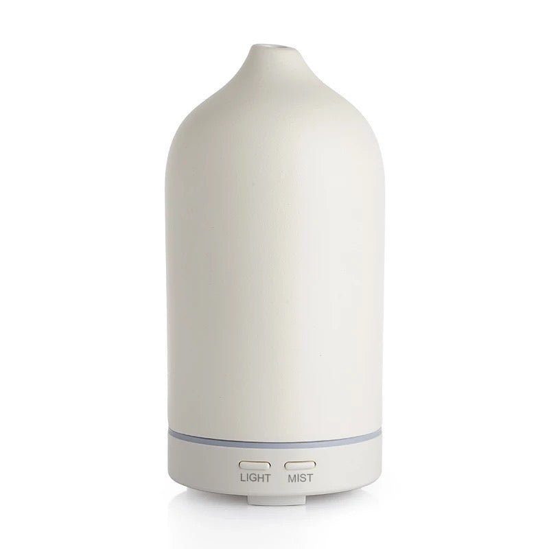 Ceramic Diffuser for aromatherapy with customizable mist settings and ultrasonic 2.4MHz atomization for elegant ambiance.