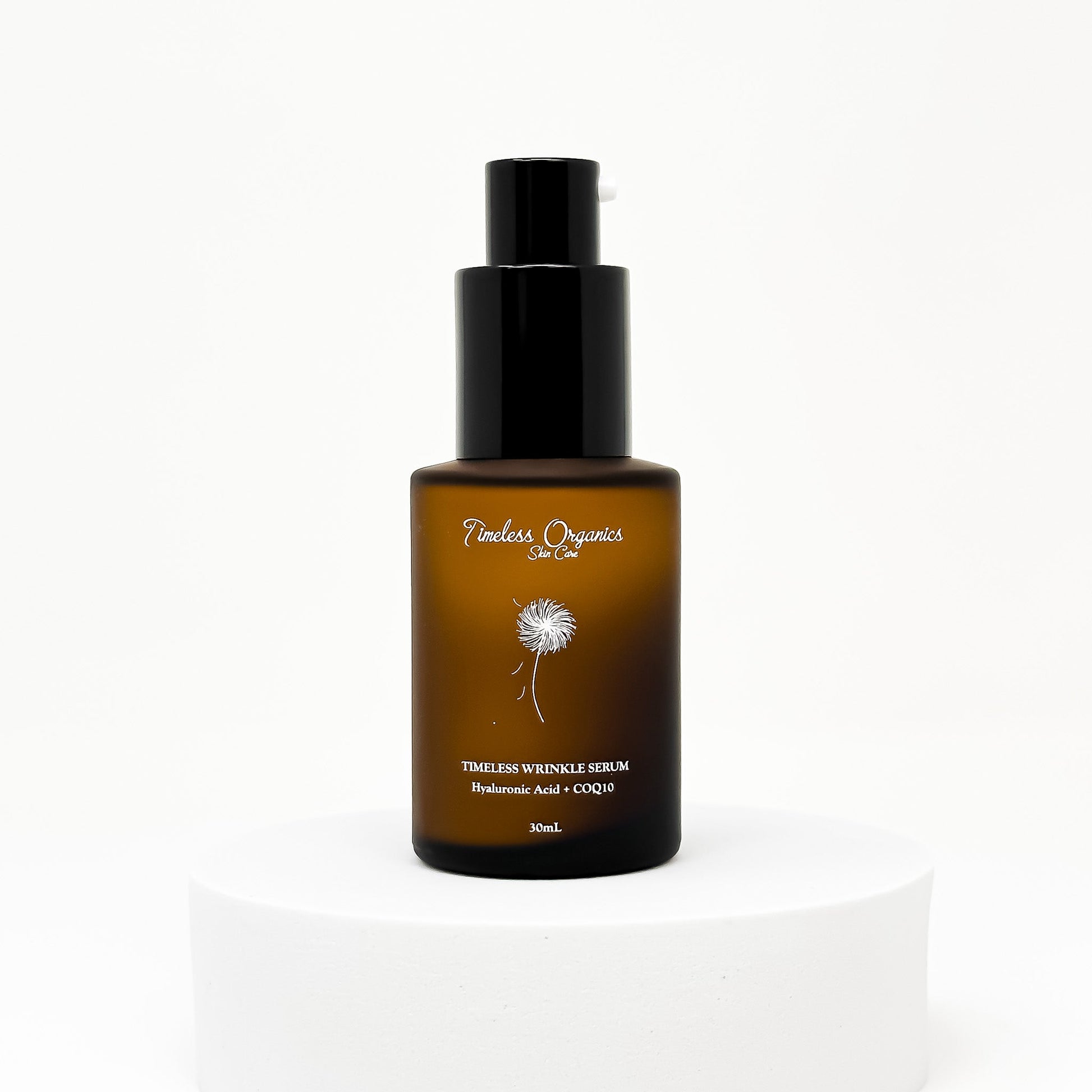 30mL bottle of Timeless Wrinkle Serum for rejuvenating and smoothing skin
