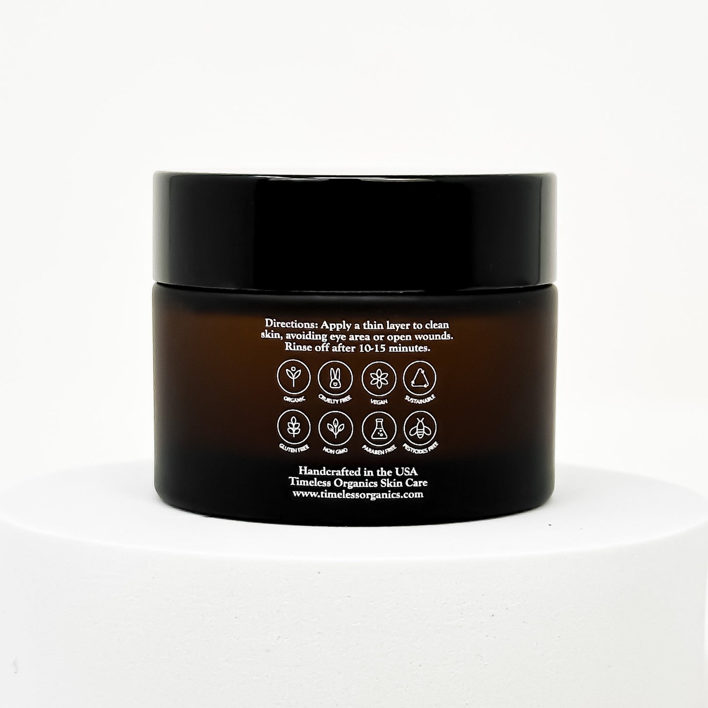 50mL jar of Brightening Clay Mask with organic beet root, designed to calm, tone, and brighten skin, handcrafted in the USA.