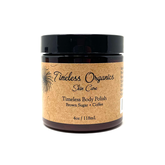 Timeless Organics Skin Care jar, Body Polish - Coffee + Mocha, 4oz