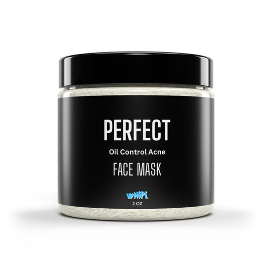 Perfect Face Mask jar for acne with botanical extracts and hydrating aloe.