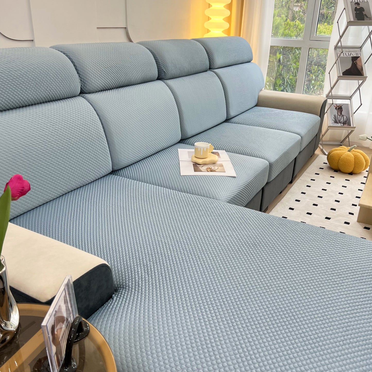 Cooling Stretch Sofa Seat Cushion Covers on couch, Slip Covers for Cushions, Universal Couch Cushion Protector for comfort and refreshment