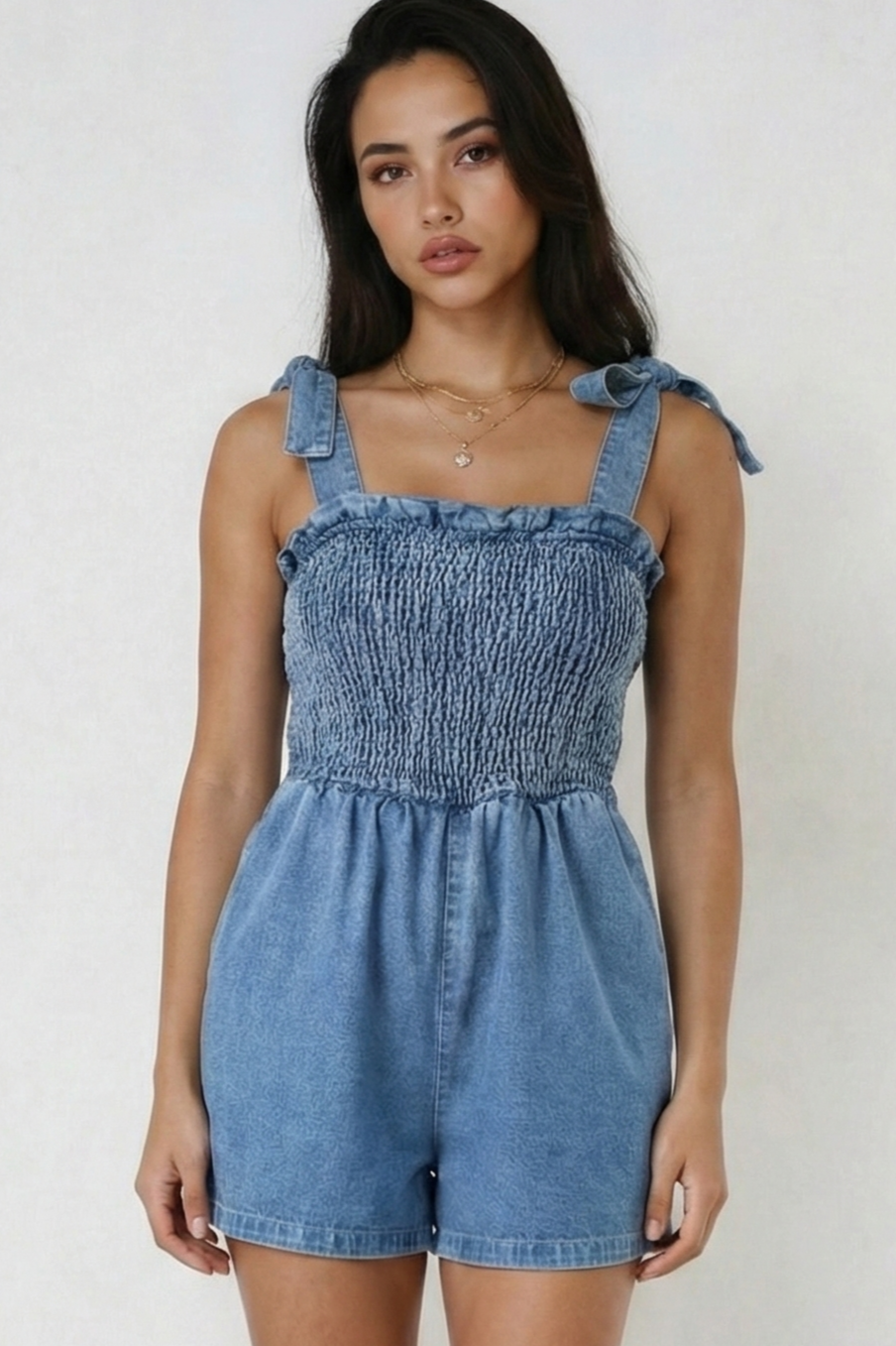 Denim romper