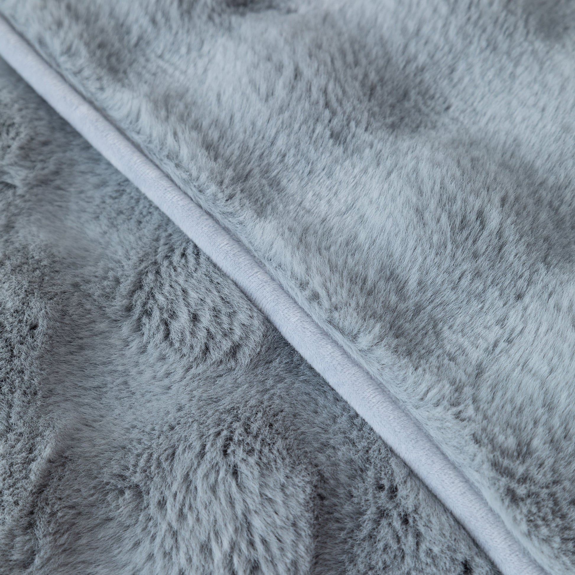 Thick Sofa Cushion Solid Color Faux Fur Fluffy Sofa Cushion Non-Slip Couch Covers in soft grey plush texture.