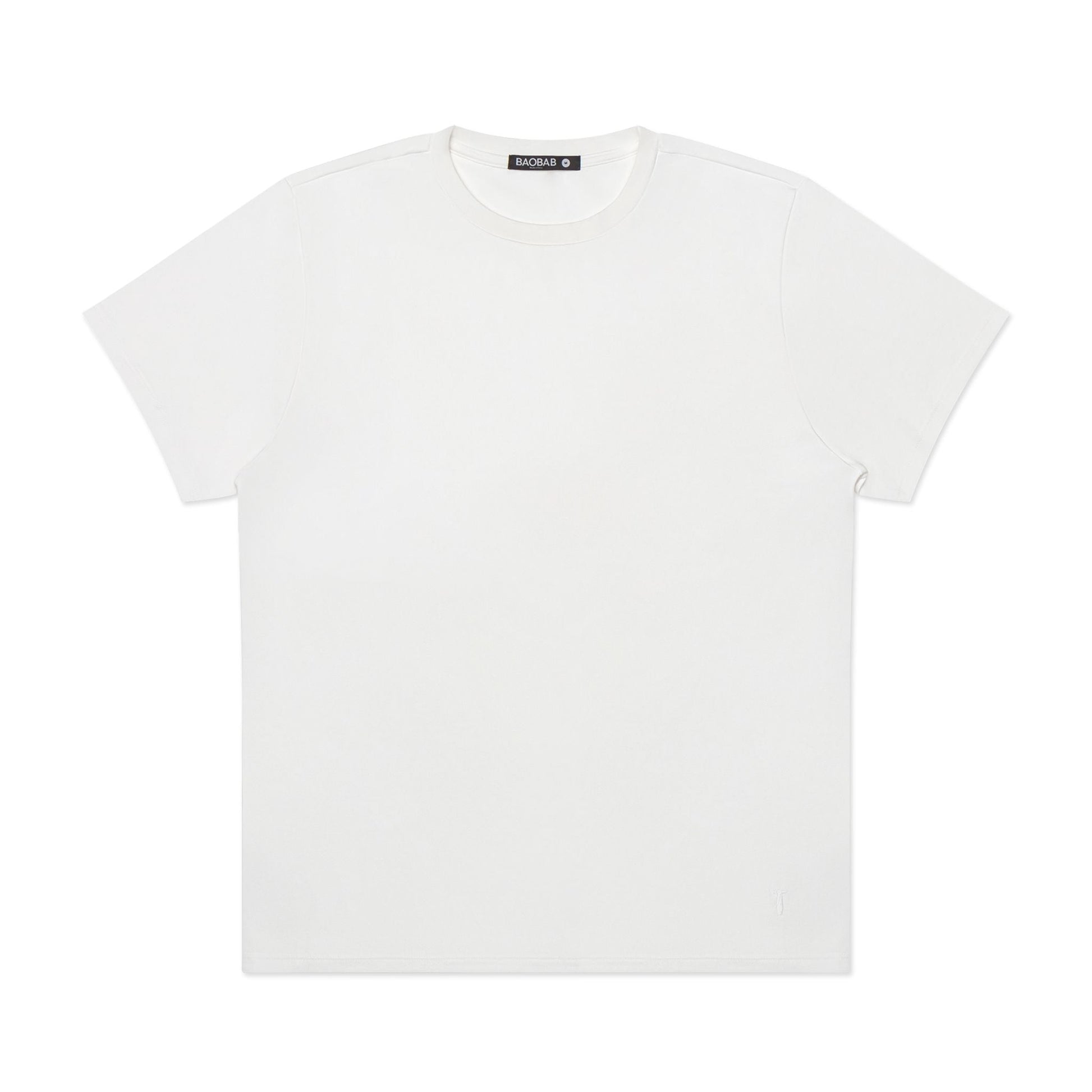 Short Sleeve Perfect Tee in soft white crafted from Peruvian Pima cotton, wrinkle-resistant, moisture-wicking, comfortable and stylish.