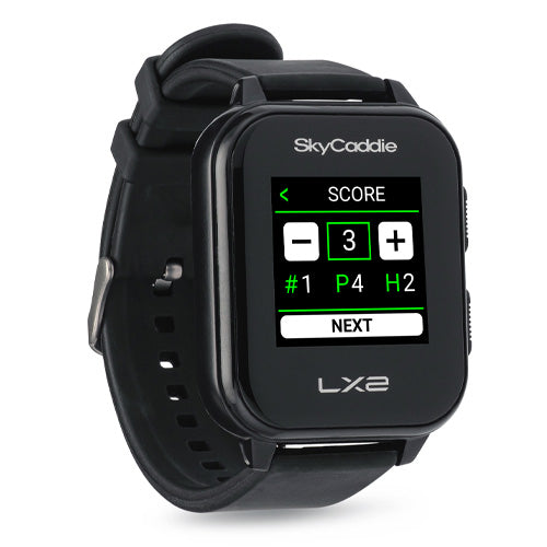 SkyCaddie® LX2 golf GPS watch with sunlight readability and modern design.