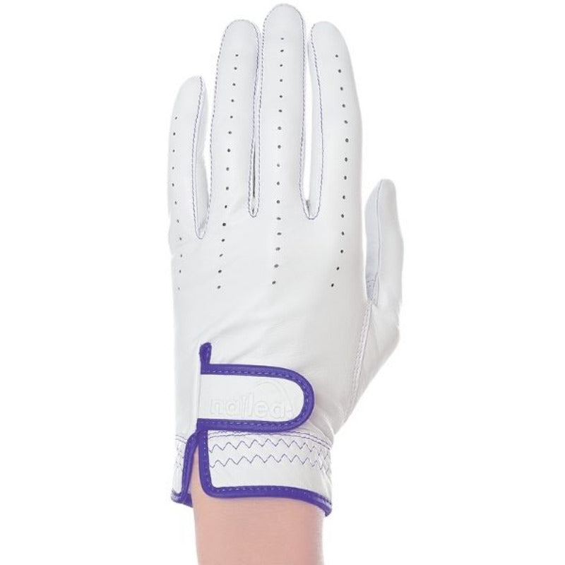 Women's Premium Standard Golf Gloves White with luxury sizing for perfect grip and comfort, featuring elongated fingers and stylish design.